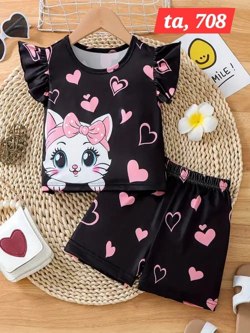 Fantasy Printed Short Sleeve T-shirt Set for your Kids