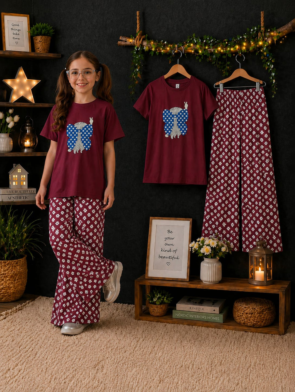 Gorgeous & Comfortable Combo Set for ur Princess (T-shirt+Long Pant)