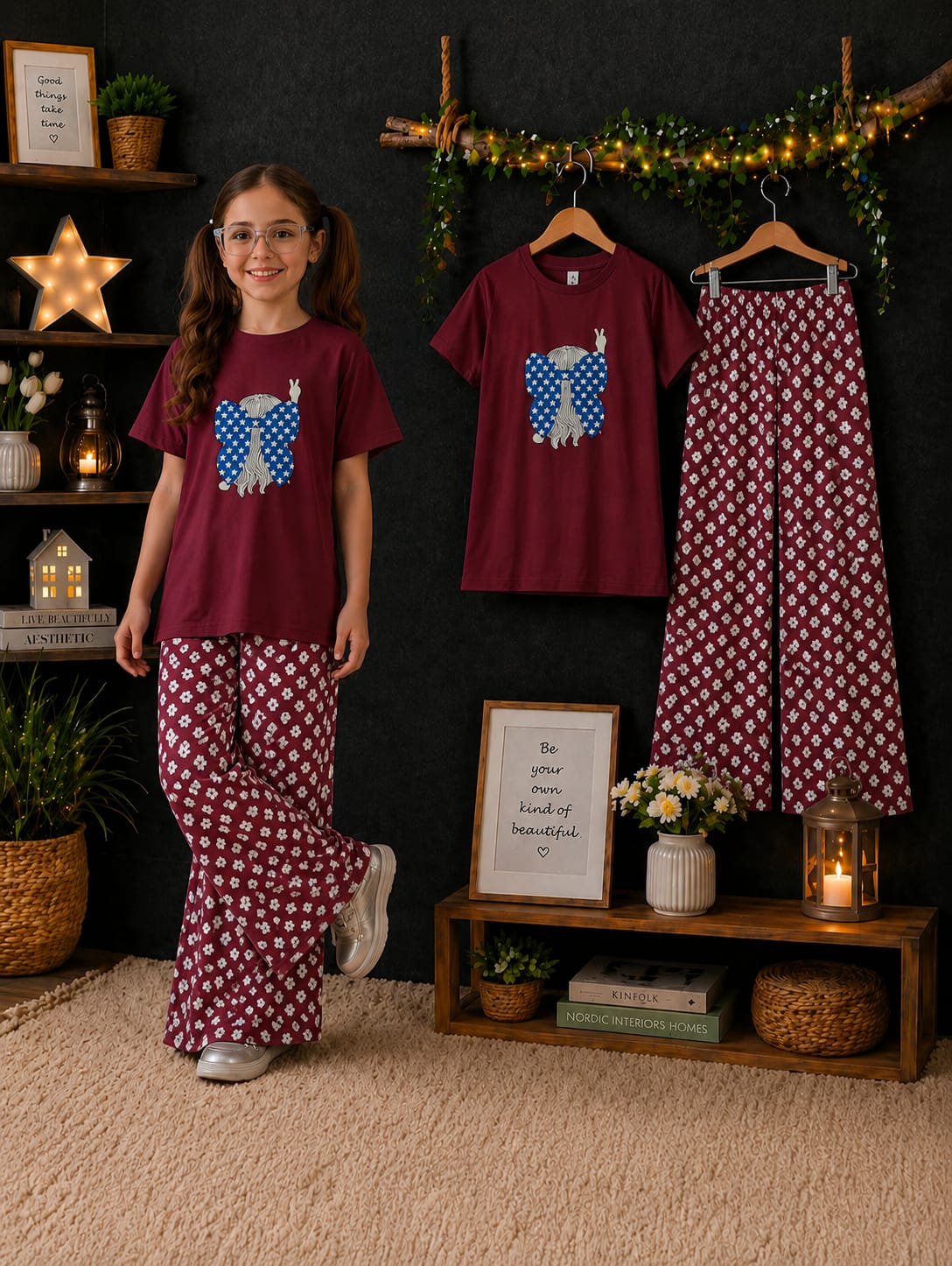 Gorgeous & Comfortable Combo Set for ur Princess (T-shirt+Long Pant)