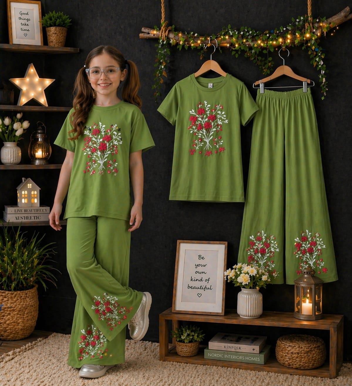 Gorgeous & Comfortable Combo Set for ur Princess (T-shirt+Long Pant)