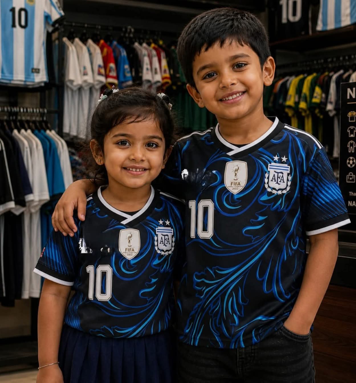 Argentina/Brasil Home & Away Jersy+Half Pant Set of WC 2026 Edition for ur Kids